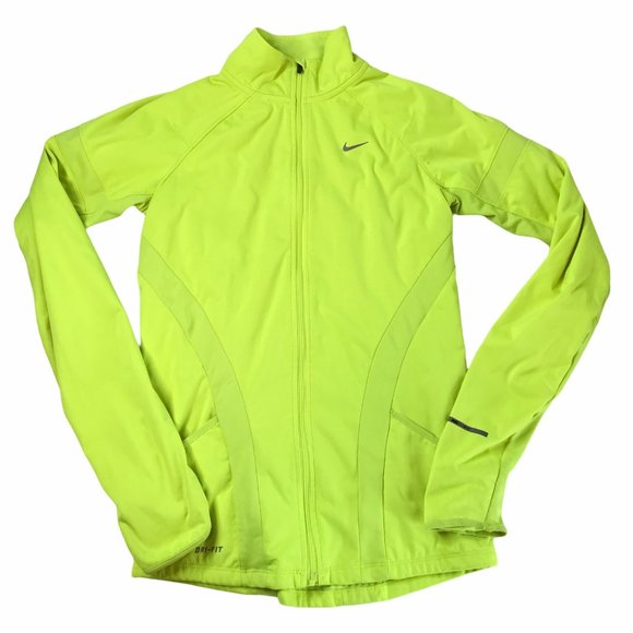 Nike Jackets & Coats Nike Neon Bright Highlighter Yellow Zip Jacket